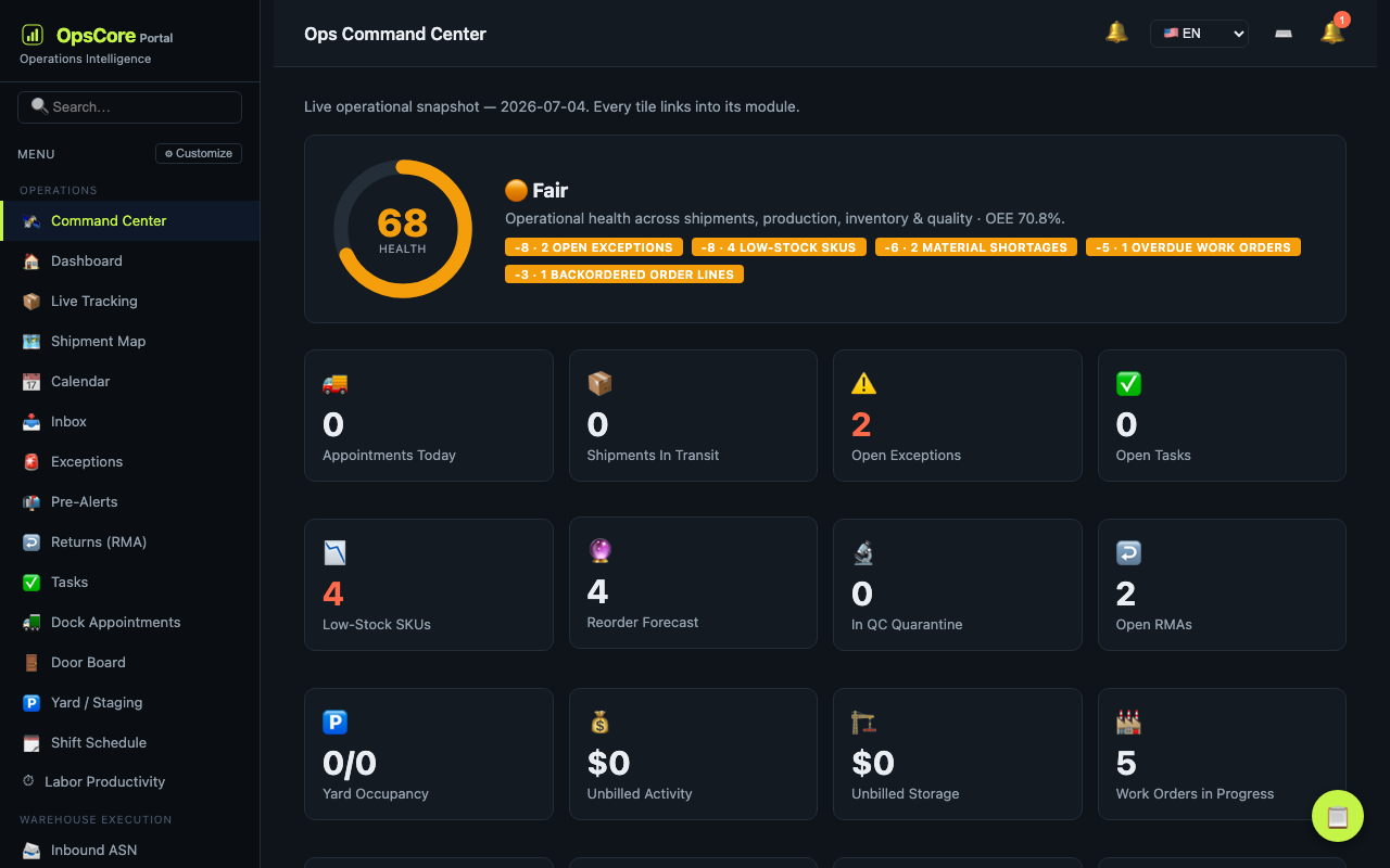 Command Center screenshot